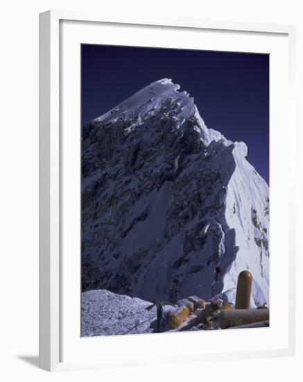 South Summit of Everest with Oxygen Bottles, Nepal-Michael Brown-Framed Premium Photographic Print