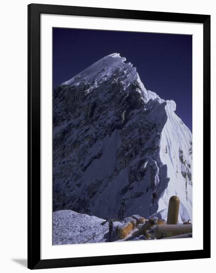 South Summit of Everest with Oxygen Bottles, Nepal-Michael Brown-Framed Premium Photographic Print