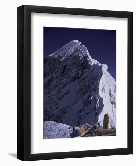 South Summit of Everest with Oxygen Bottles, Nepal-Michael Brown-Framed Premium Photographic Print