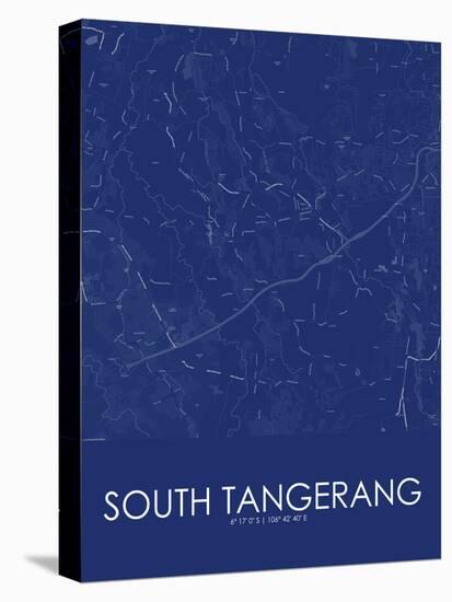 South Tangerang, Indonesia Blue Map-null-Stretched Canvas