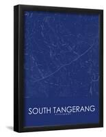 South Tangerang, Indonesia Blue Map-null-Framed Poster