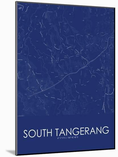 South Tangerang, Indonesia Blue Map-null-Mounted Poster
