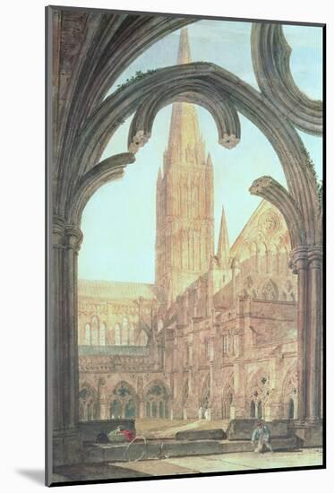 South View of Salisbury Cathedral, 1802-J M W Turner-Mounted Giclee Print