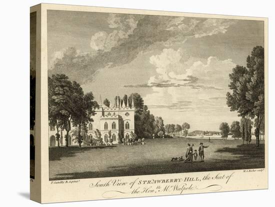 South View of Strawberry Hill, Twickenham, London, the Seat of the Honourable Horace Walpole-Paul Sandby-Stretched Canvas