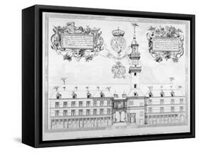 South View of the First Royal Exchange with Coats of Arms Above, City of London, 1819-null-Framed Stretched Canvas