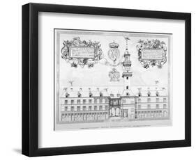 South View of the First Royal Exchange with Coats of Arms Above, City of London, 1819-null-Framed Giclee Print