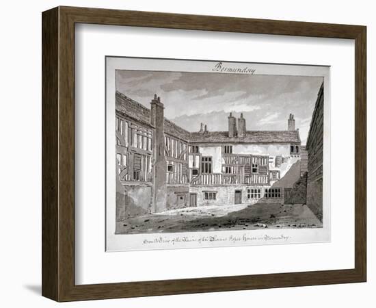 South View of the Remains of Thomas Pope's House, Mill Lane, Bermondsey, London, 1808-John Chessell Buckler-Framed Giclee Print