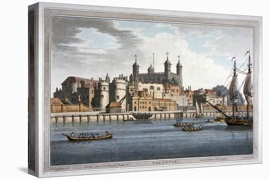 South View of the Tower of London with Boats on the River Thames, 1795-Joseph Constantine Stadler-Stretched Canvas