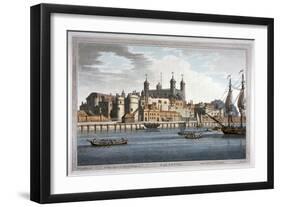 South View of the Tower of London with Boats on the River Thames, 1795-Joseph Constantine Stadler-Framed Giclee Print