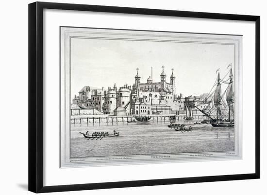 South View of the Tower of London with Boats on the River Thames, 1795-Joseph Constantine Stadler-Framed Giclee Print