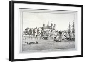 South View of the Tower of London with Boats on the River Thames, 1795-Joseph Constantine Stadler-Framed Giclee Print