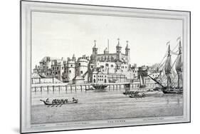 South View of the Tower of London with Boats on the River Thames, 1795-Joseph Constantine Stadler-Mounted Giclee Print