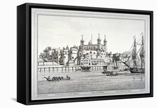 South View of the Tower of London with Boats on the River Thames, 1795-Joseph Constantine Stadler-Framed Stretched Canvas