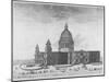 South-West View of St Paul's Cathedral, City of London, 1750-null-Mounted Giclee Print