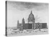 South-West View of St Paul's Cathedral, City of London, 1750-null-Stretched Canvas