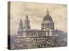 South West View of St Paul's Cathedral, City of London, across the Roof Tops, C1895-null-Stretched Canvas