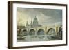 South West View of St Pauls Cathedral and Blackfriars Bridge, 1810-George Fennel Robson-Framed Giclee Print