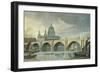 South West View of St Pauls Cathedral and Blackfriars Bridge, 1810-George Fennel Robson-Framed Giclee Print