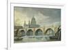 South West View of St Pauls Cathedral and Blackfriars Bridge, 1810-George Fennel Robson-Framed Giclee Print