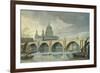 South West View of St Pauls Cathedral and Blackfriars Bridge, 1810-George Fennel Robson-Framed Giclee Print