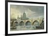 South West View of St Pauls Cathedral and Blackfriars Bridge, 1810-George Fennel Robson-Framed Giclee Print