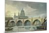 South West View of St Pauls Cathedral and Blackfriars Bridge, 1810-George Fennel Robson-Mounted Giclee Print