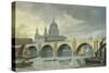 South West View of St Pauls Cathedral and Blackfriars Bridge, 1810-George Fennel Robson-Stretched Canvas