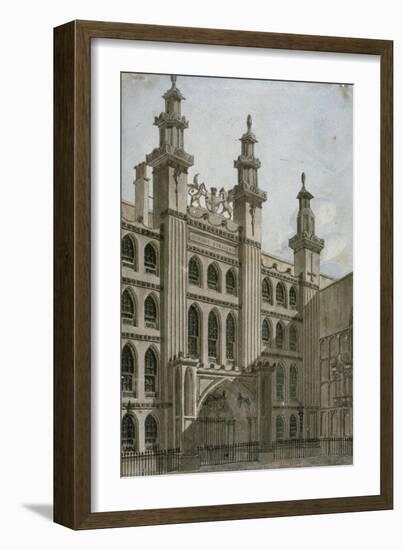 South-West View of the Guildhall Front, City of London, 1810-George Shepherd-Framed Giclee Print