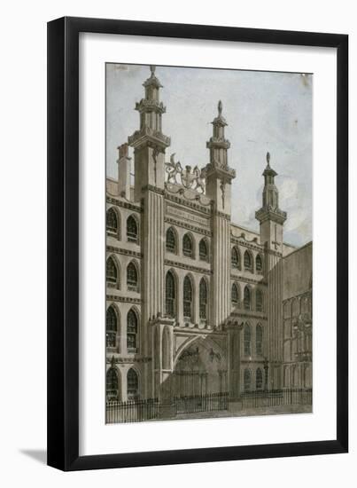 South-West View of the Guildhall Front, City of London, 1810-George Shepherd-Framed Giclee Print