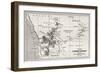 South Western Africa Old Map-marzolino-Framed Premium Giclee Print