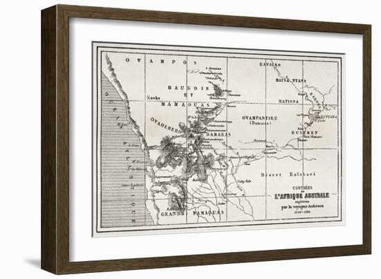 South Western Africa Old Map-marzolino-Framed Art Print