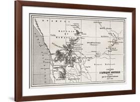 South Western Africa Old Map-marzolino-Framed Art Print