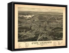 South Weymouth, Massachusetts - Panoramic Map-Lantern Press-Framed Stretched Canvas