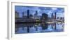 South Wharf skyline at dawn, Melbourne, Victoria, Australia-Ian Trower-Framed Photographic Print