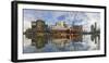 South Wharf skyline at dawn, Melbourne, Victoria, Australia-Ian Trower-Framed Photographic Print