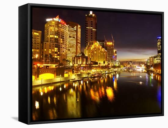 Southbank and Yarra River, Melbourne, Victoria, Australia-David Wall-Framed Stretched Canvas