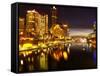 Southbank and Yarra River, Melbourne, Victoria, Australia-David Wall-Framed Stretched Canvas