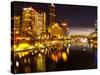 Southbank and Yarra River, Melbourne, Victoria, Australia-David Wall-Stretched Canvas