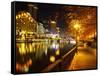 Southbank, Yarra River, and Flinders Walk, Melbourne, Victoria, Australia-David Wall-Framed Stretched Canvas