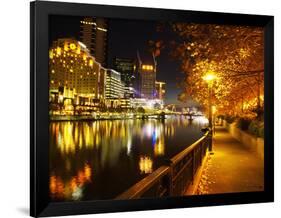 Southbank, Yarra River, and Flinders Walk, Melbourne, Victoria, Australia-David Wall-Framed Photographic Print