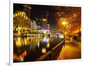 Southbank, Yarra River, and Flinders Walk, Melbourne, Victoria, Australia-David Wall-Framed Photographic Print