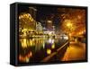 Southbank, Yarra River, and Flinders Walk, Melbourne, Victoria, Australia-David Wall-Framed Stretched Canvas