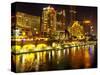 Southbank, Yarra River, Melbourne, Victoria, Australia-David Wall-Stretched Canvas