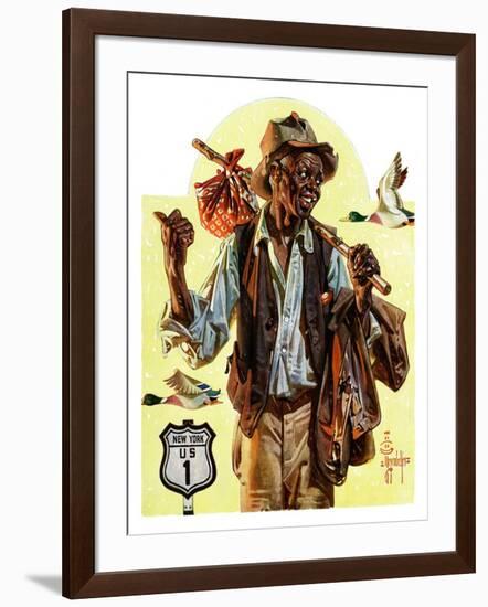 "Southbound Hitchhiker,"October 19, 1935-Joseph Christian Leyendecker-Framed Giclee Print