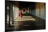 Southeast Asian Young Little Buddhist Monks Walking Morning Alms in Bagan, Myanmar-Mudvayne-Mounted Photographic Print