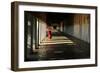 Southeast Asian Young Little Buddhist Monks Walking Morning Alms in Bagan, Myanmar-Mudvayne-Framed Photographic Print