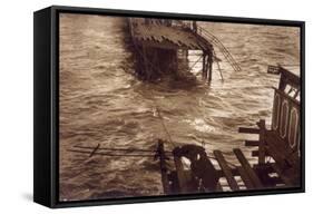 Southend Pier Destroyed-null-Framed Stretched Canvas