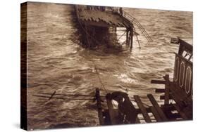 Southend Pier Destroyed-null-Stretched Canvas