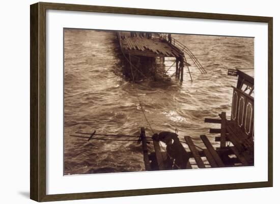 Southend Pier Destroyed-null-Framed Photographic Print