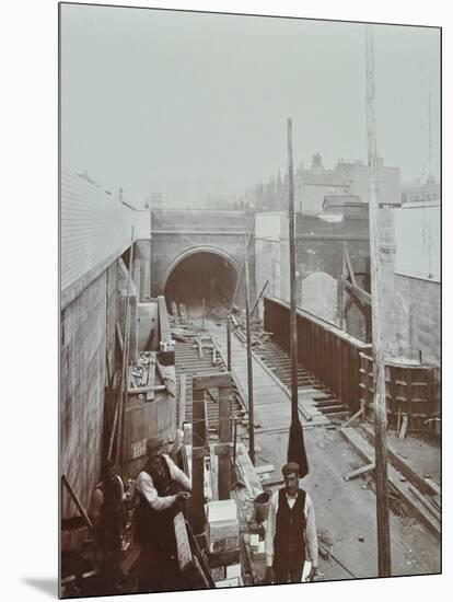 Southern Approach to the Rotherhithe Tunnel, Bermondsey, London, September 1906-null-Mounted Photographic Print